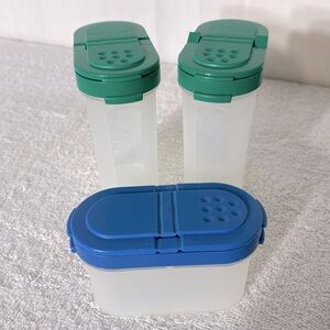 Vintage Tupperware Blue & Green Modular Mates Spice It Containers 6pcs